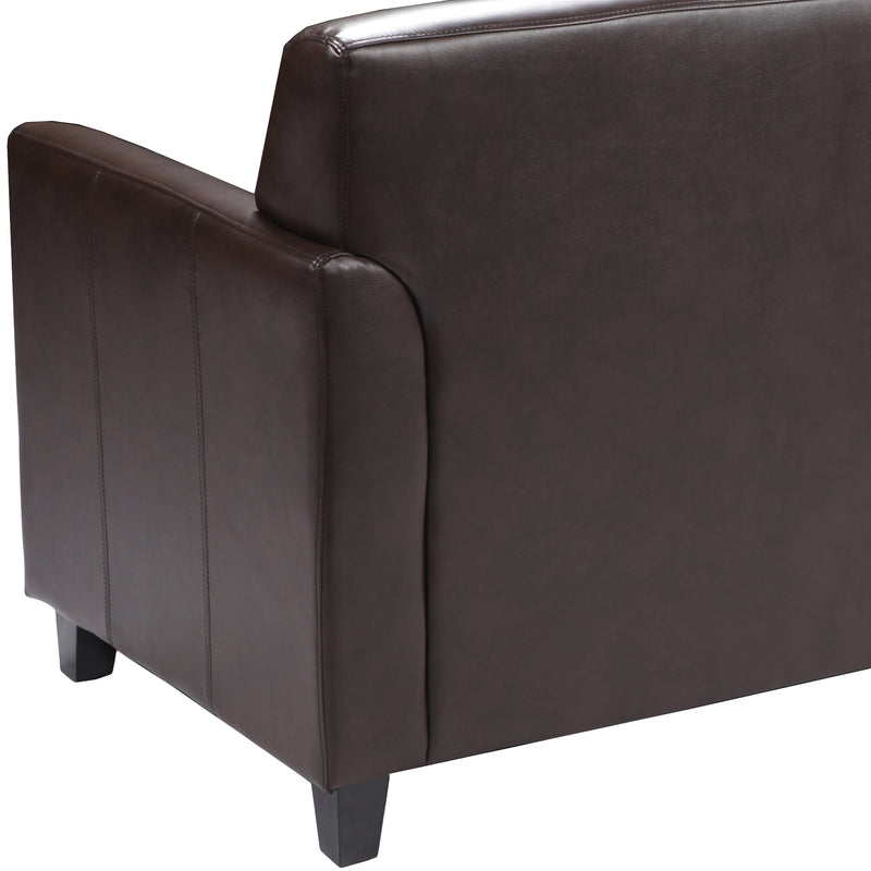 SINGLEWAVE Diplomat Series Brown LeatherSoft Loveseat