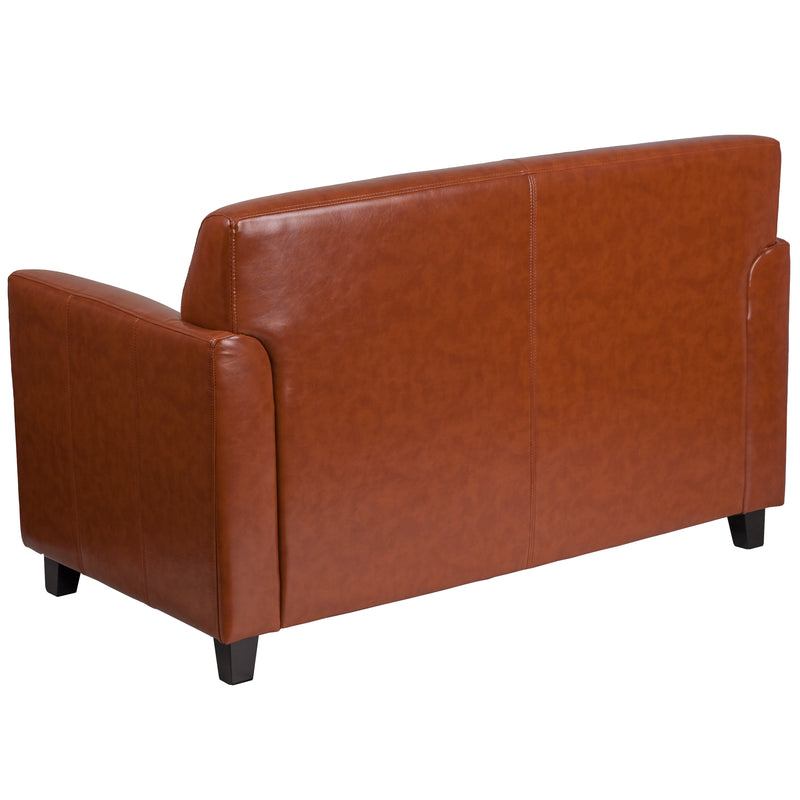 SINGLEWAVE Diplomat Series Cognac LeatherSoft Loveseat