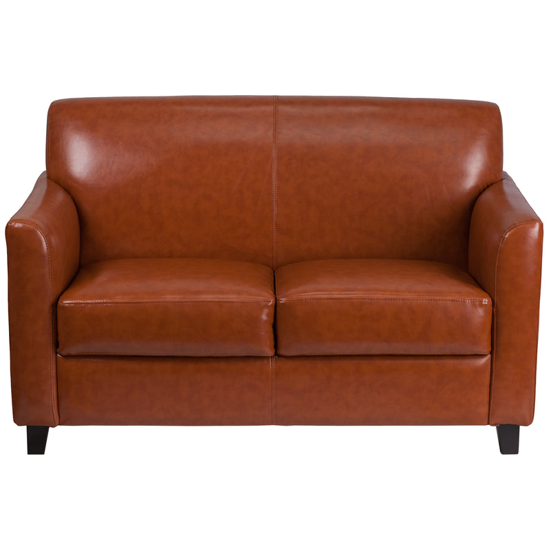 SINGLEWAVE Diplomat Series Cognac LeatherSoft Loveseat