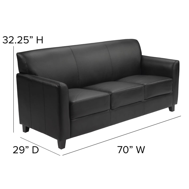 SINGLEWAVE Diplomat Series Black LeatherSoft Sofa