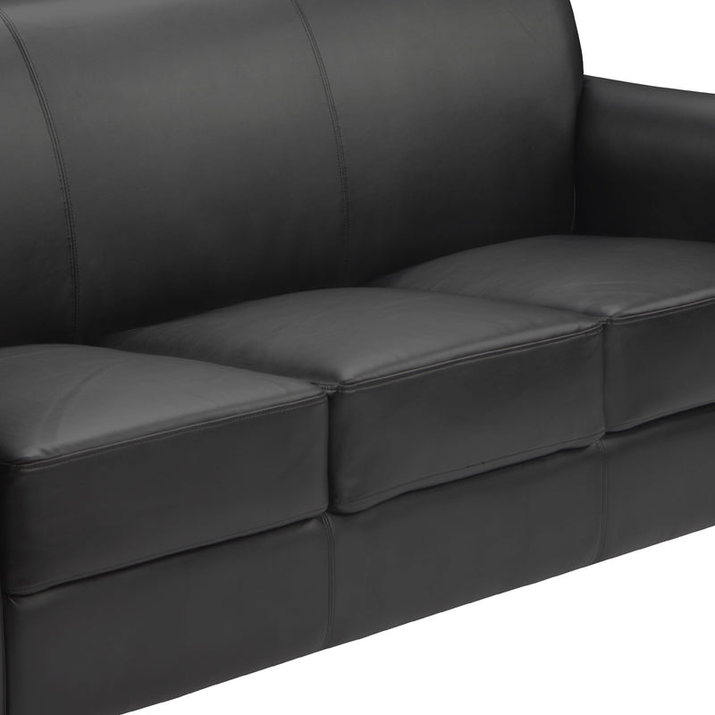 SINGLEWAVE Diplomat Series Black LeatherSoft Sofa