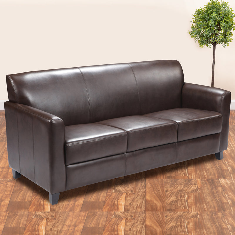 SINGLEWAVE Diplomat Series Brown LeatherSoft Sofa