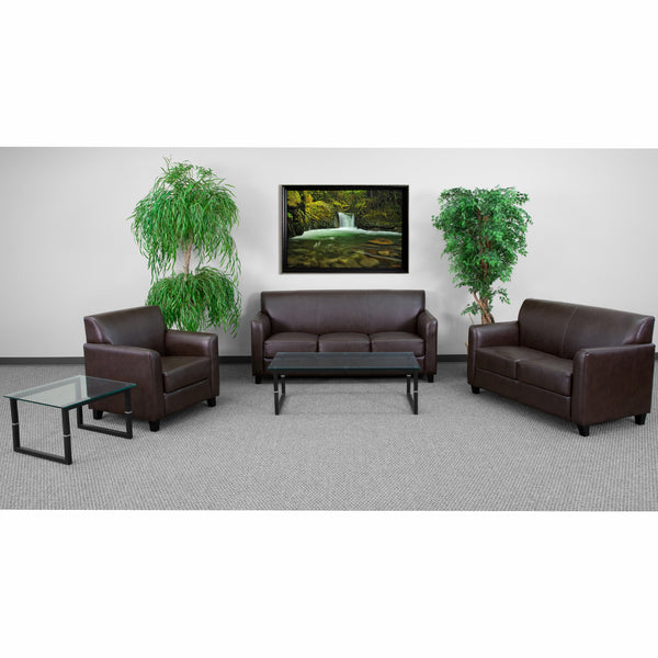 SINGLEWAVE Diplomat Series Reception Set in Brown LeatherSoft