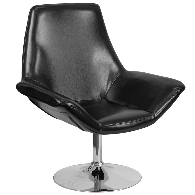 SINGLEWAVE Sabrina Series Black LeatherSoft Side Reception Chair