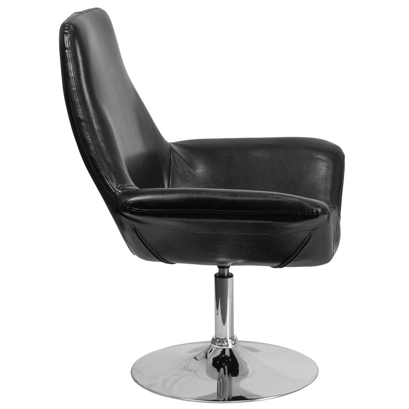 SINGLEWAVE Sabrina Series Black LeatherSoft Side Reception Chair