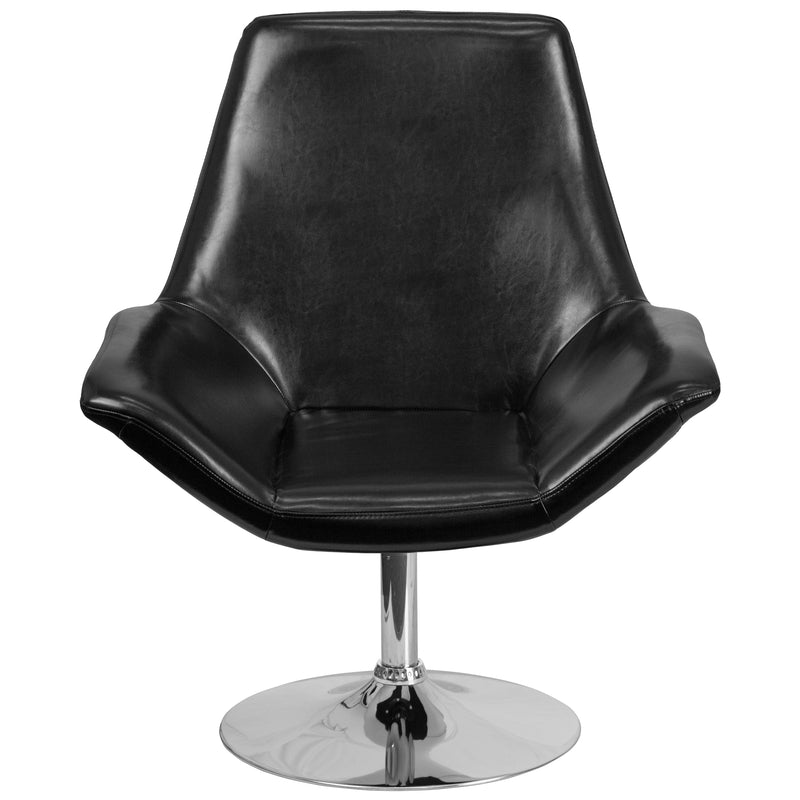 SINGLEWAVE Sabrina Series Black LeatherSoft Side Reception Chair