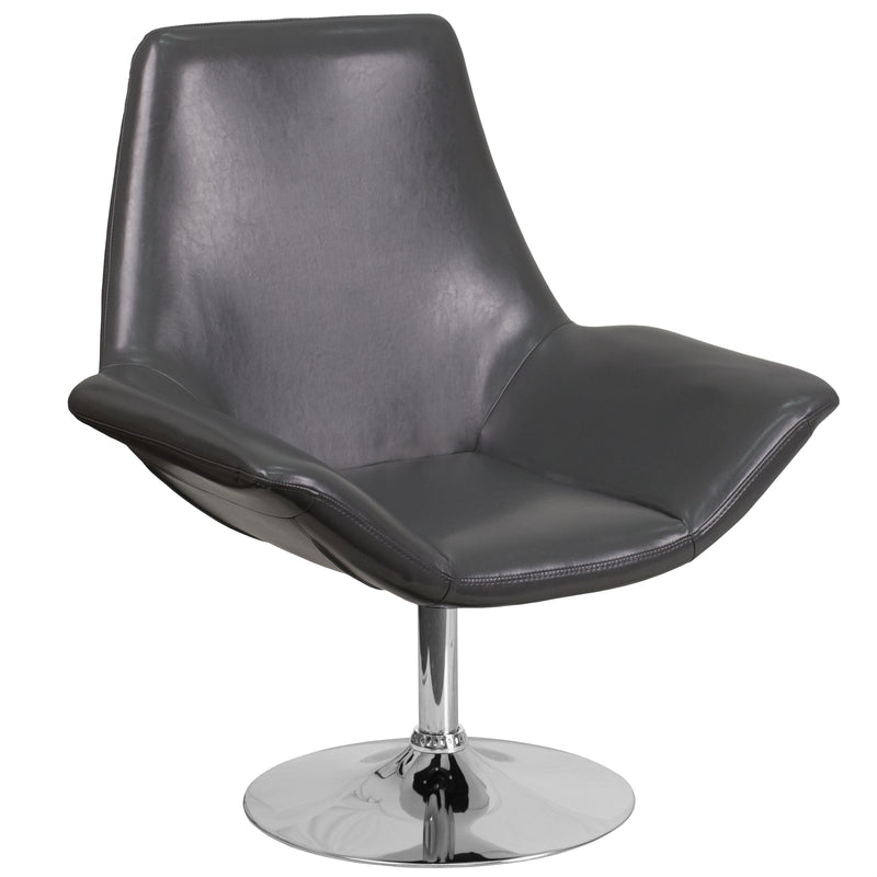 SINGLEWAVE Sabrina Series Gray LeatherSoft Side Reception Chair