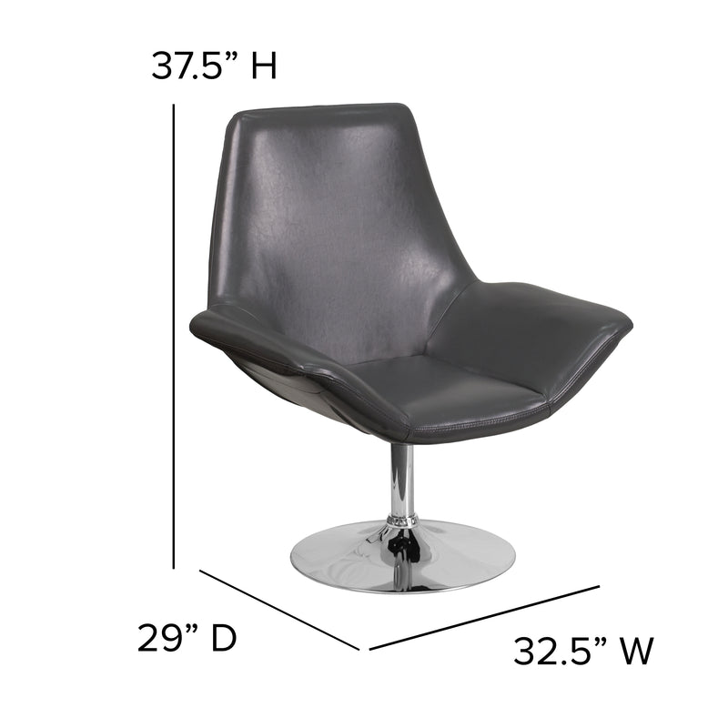 SINGLEWAVE Sabrina Series Gray LeatherSoft Side Reception Chair