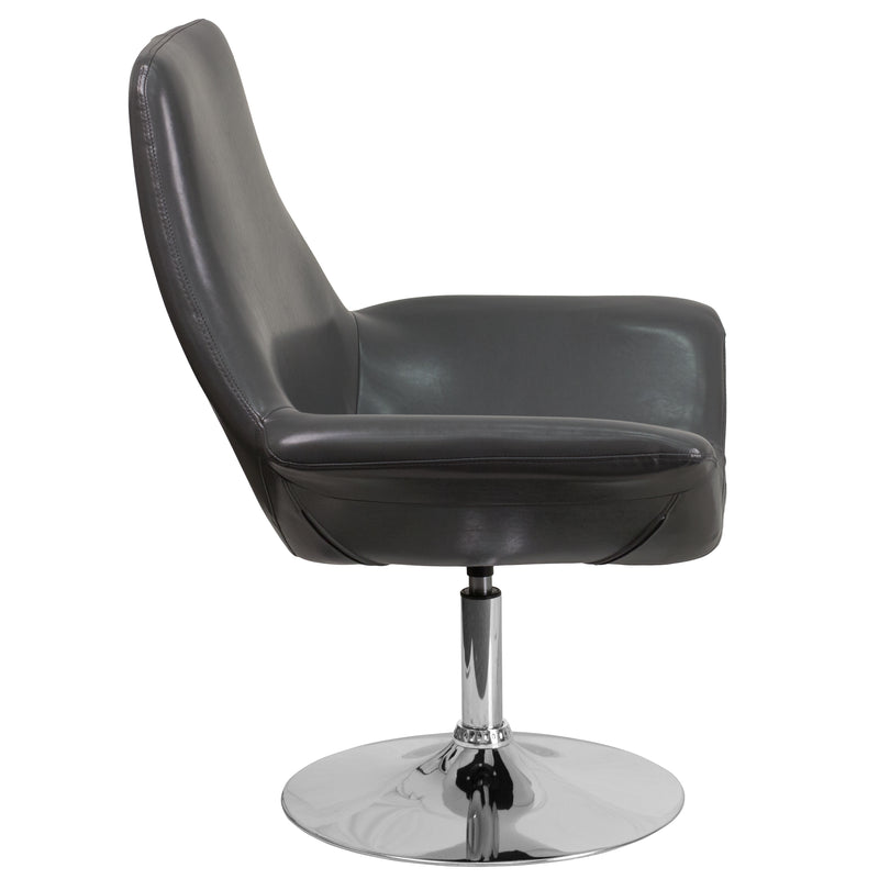 SINGLEWAVE Sabrina Series Gray LeatherSoft Side Reception Chair