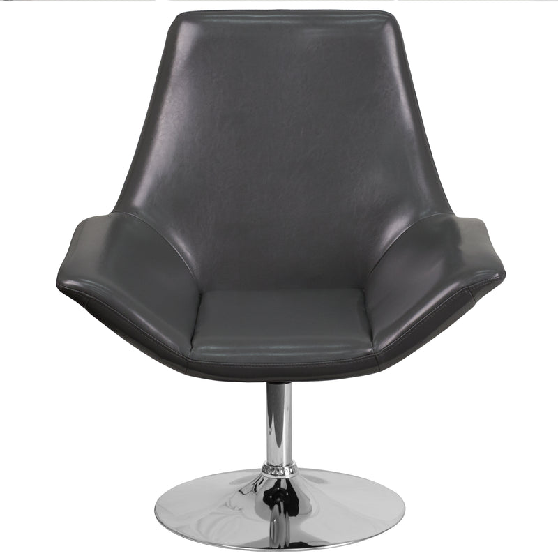 SINGLEWAVE Sabrina Series Gray LeatherSoft Side Reception Chair