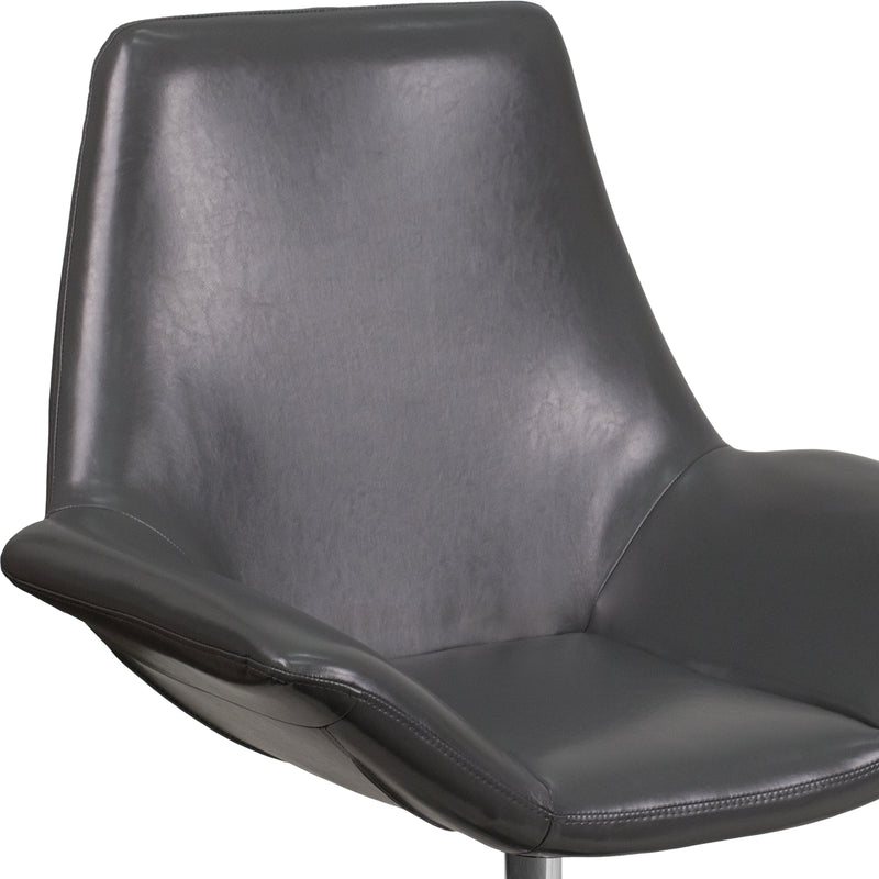 SINGLEWAVE Sabrina Series Gray LeatherSoft Side Reception Chair