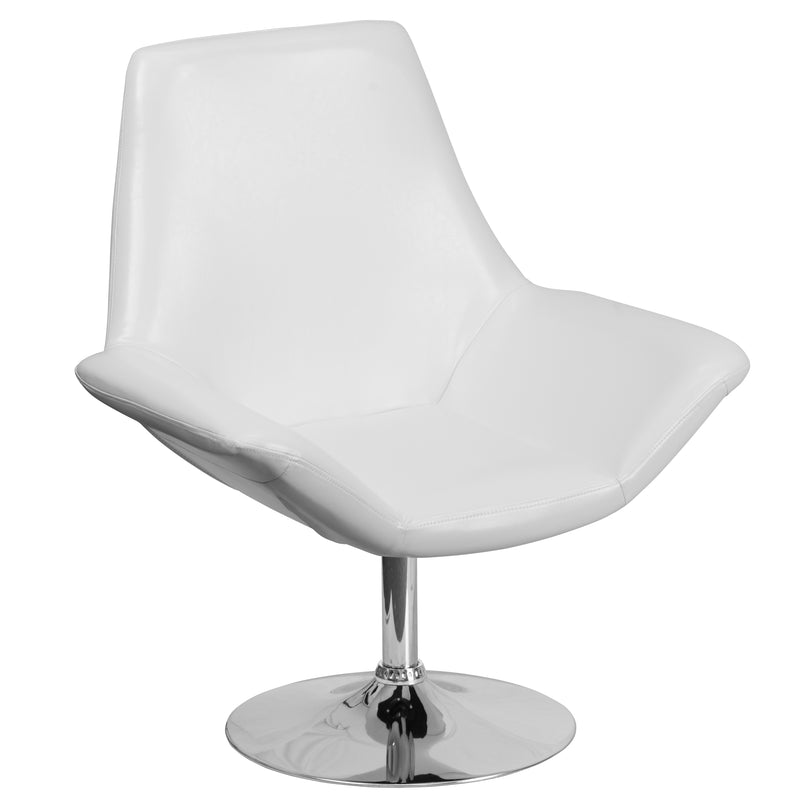 SINGLEWAVE Sabrina Series White LeatherSoft Side Reception Chair