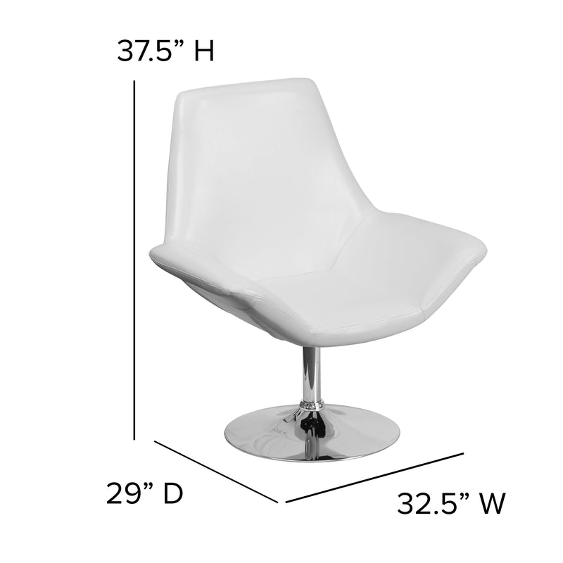 SINGLEWAVE Sabrina Series White LeatherSoft Side Reception Chair