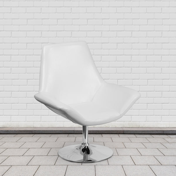 SINGLEWAVE Sabrina Series White LeatherSoft Side Reception Chair