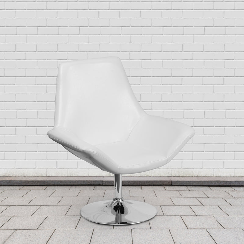 SINGLEWAVE Sabrina Series White LeatherSoft Side Reception Chair