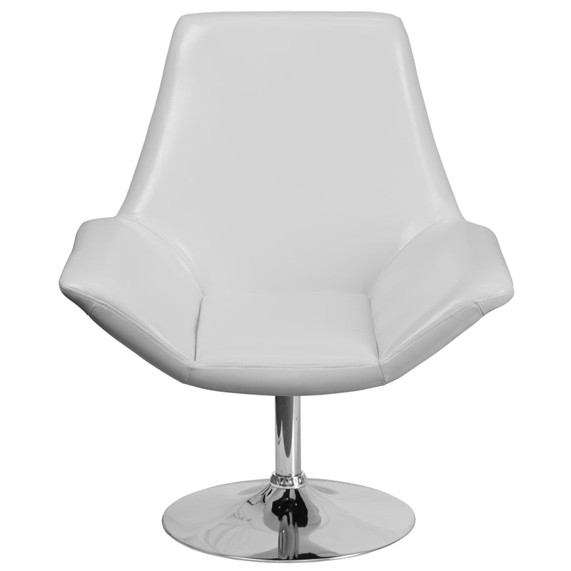 SINGLEWAVE Sabrina Series White LeatherSoft Side Reception Chair