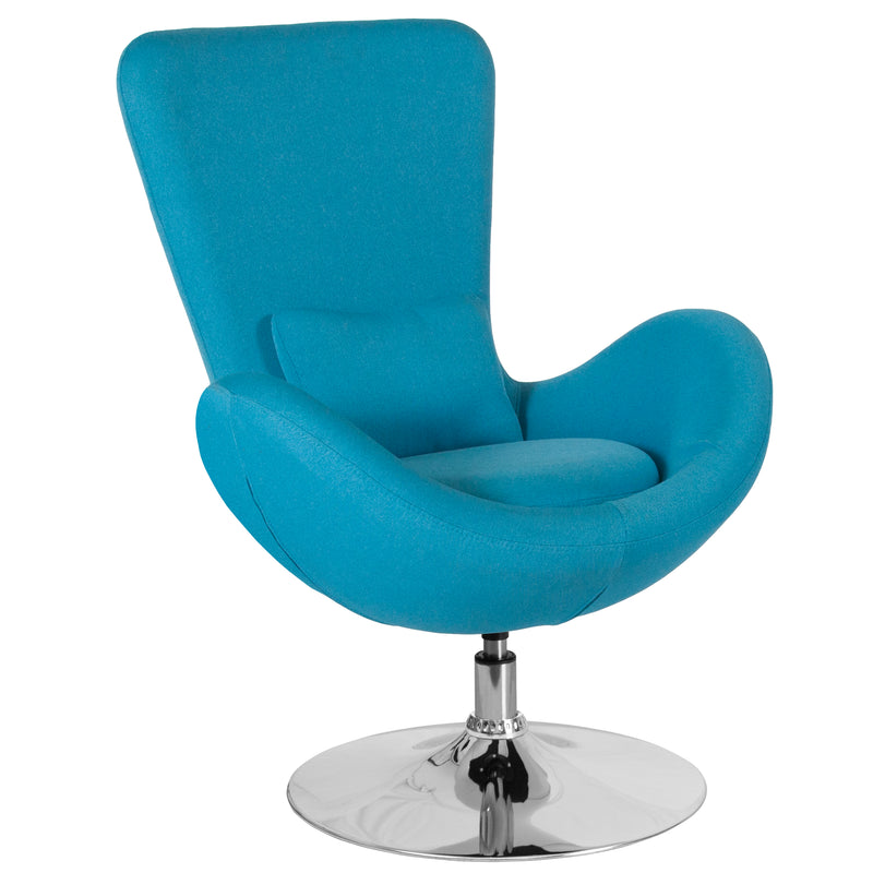 Egg Series Aqua Fabric Side Reception Chair