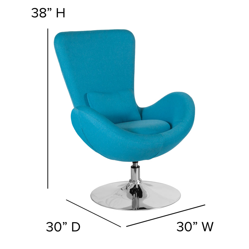 Egg Series Aqua Fabric Side Reception Chair