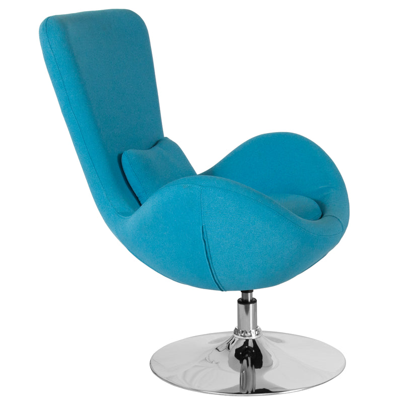 Egg Series Aqua Fabric Side Reception Chair