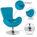 Egg Series Aqua Fabric Side Reception Chair