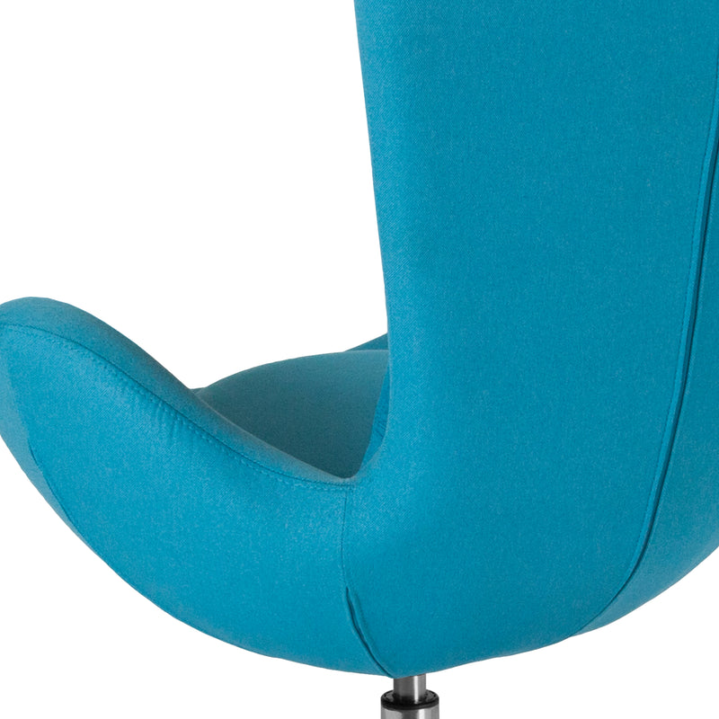 Egg Series Aqua Fabric Side Reception Chair