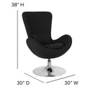 Egg Series Black Fabric Side Reception Chair