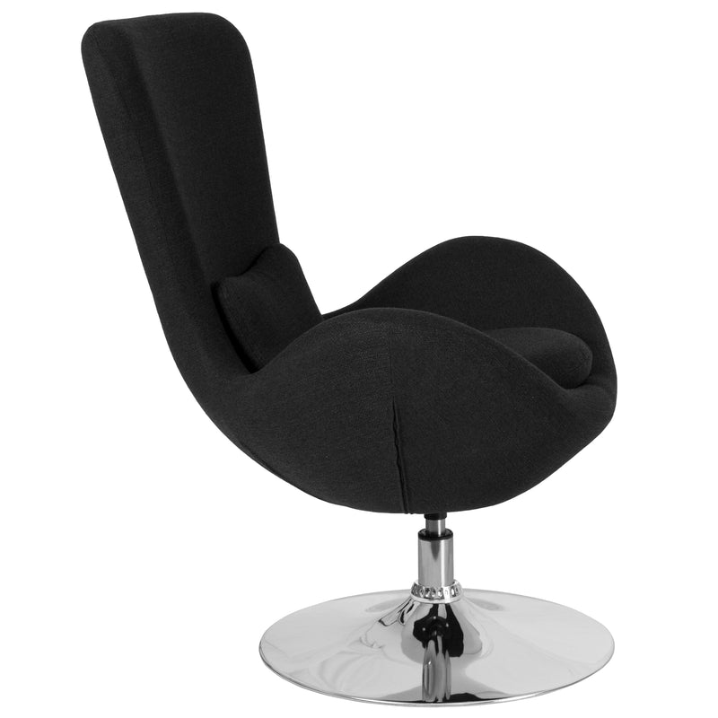 Egg Series Black Fabric Side Reception Chair