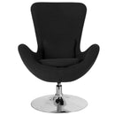 Egg Series Black Fabric Side Reception Chair