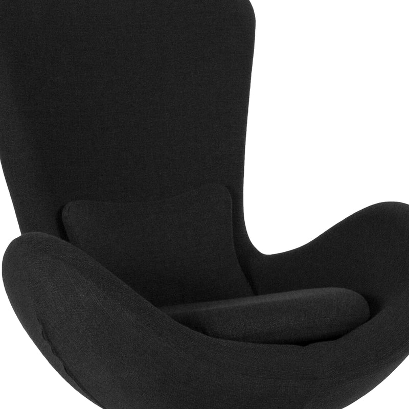 Egg Series Black Fabric Side Reception Chair