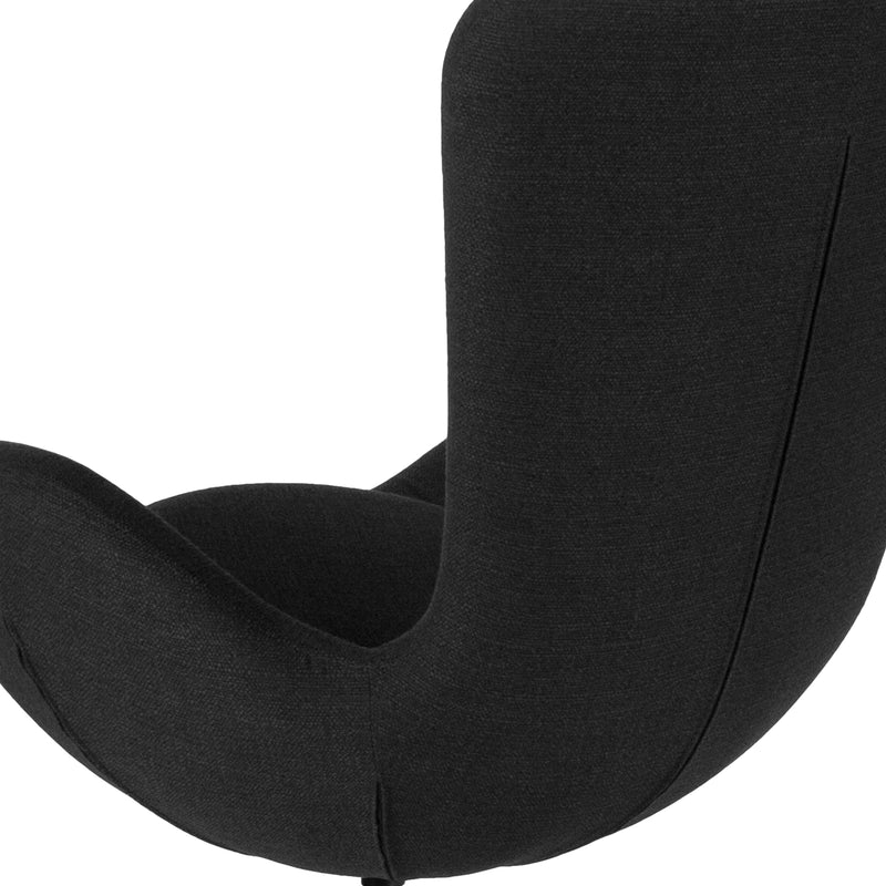 Egg Series Black Fabric Side Reception Chair