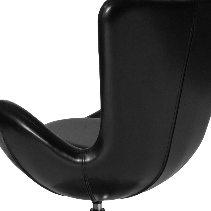 Egg Series Black LeatherSoft Side Reception Chair