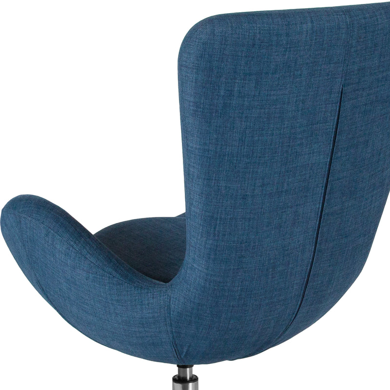 Egg Series Blue Fabric Side Reception Chair