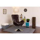 Egg Series Brown LeatherSoft Side Reception Chair