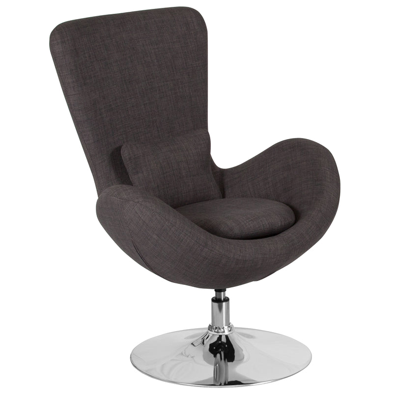 Egg Series Dark Gray Fabric Side Reception Chair