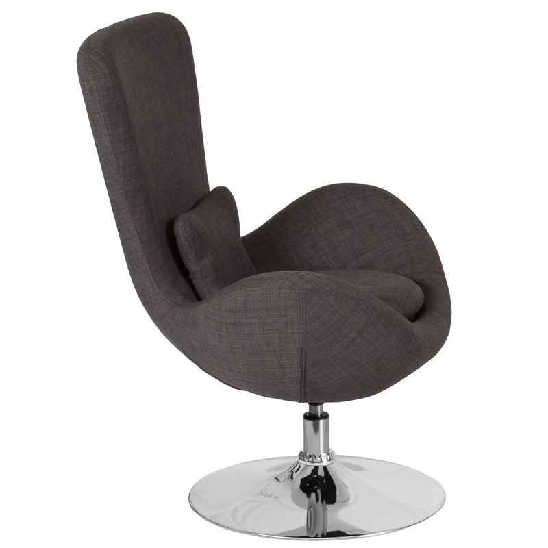 Egg Series Dark Gray Fabric Side Reception Chair