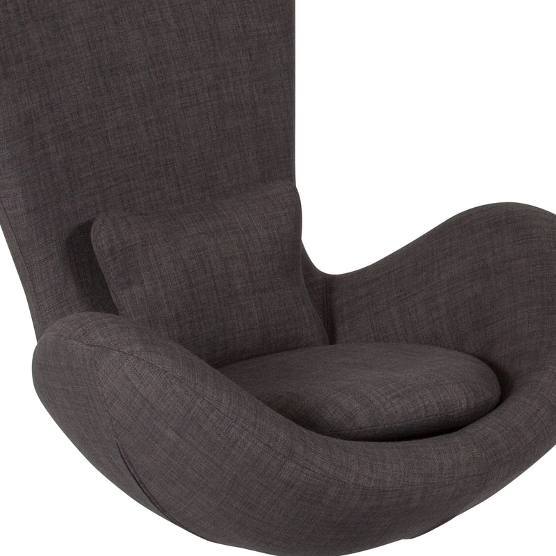 Egg Series Dark Gray Fabric Side Reception Chair