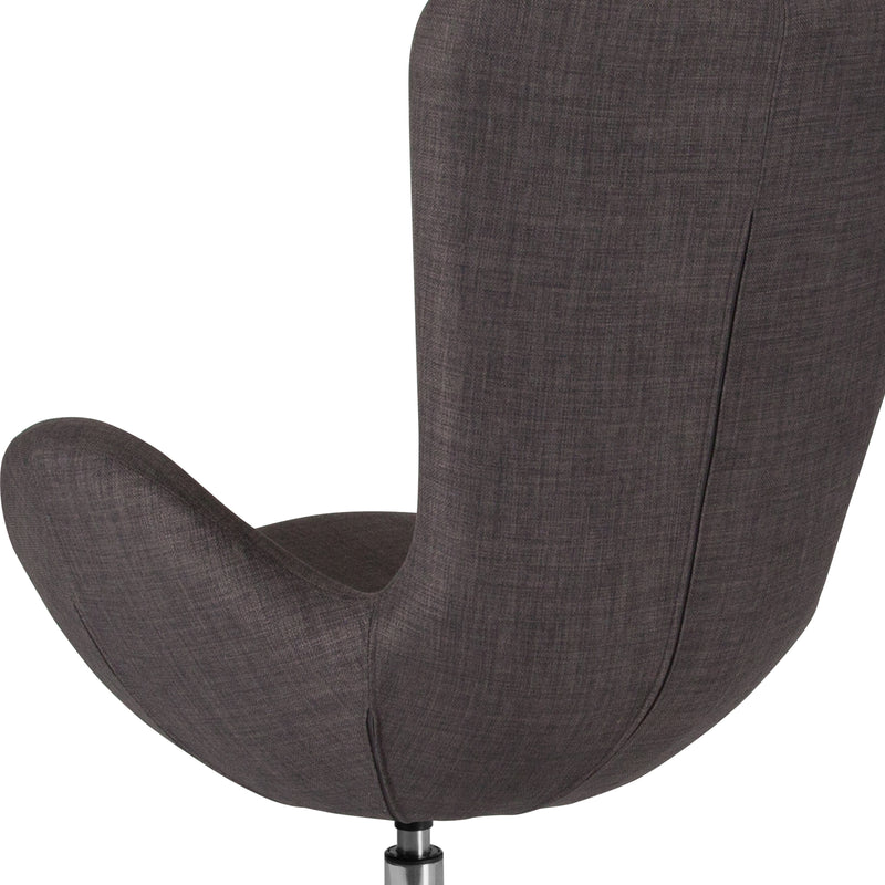 Egg Series Dark Gray Fabric Side Reception Chair