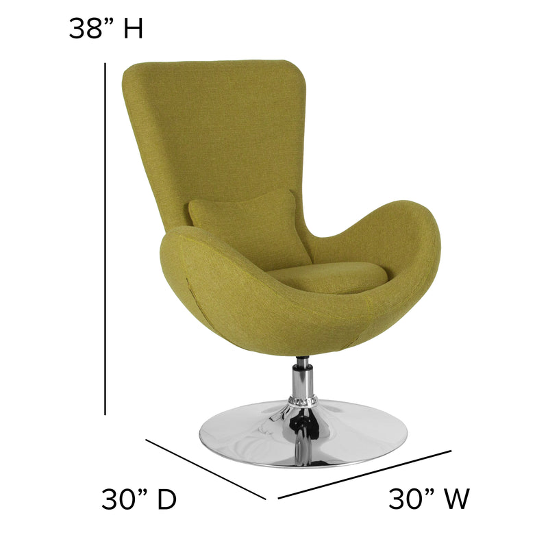 Egg Series Green Fabric Side Reception Chair