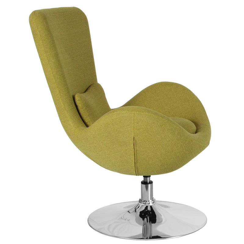 Egg Series Green Fabric Side Reception Chair