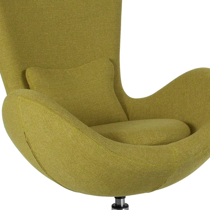 Egg Series Green Fabric Side Reception Chair