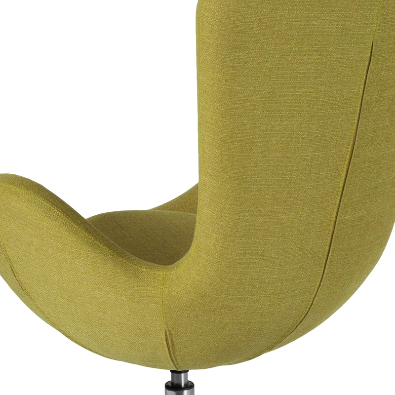 Egg Series Green Fabric Side Reception Chair