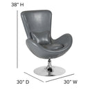 Egg Series Gray LeatherSoft Side Reception Chair