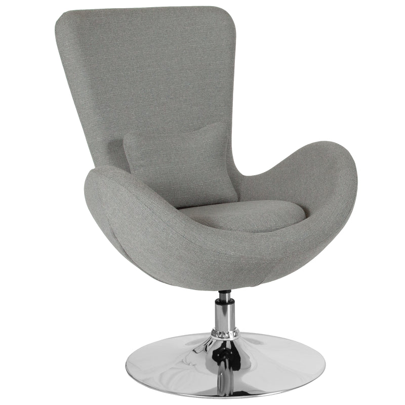 Egg Series Light Gray Fabric Side Reception Chair