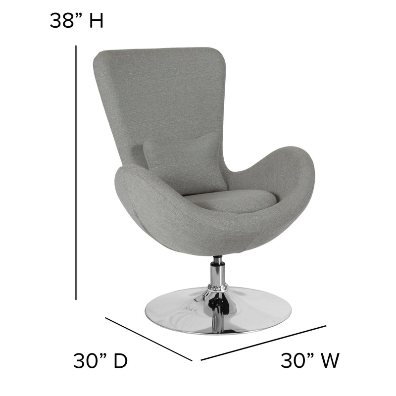 Egg Series Light Gray Fabric Side Reception Chair