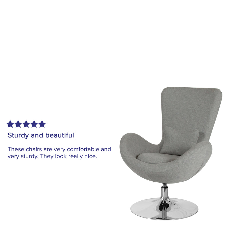 Egg Series Light Gray Fabric Side Reception Chair