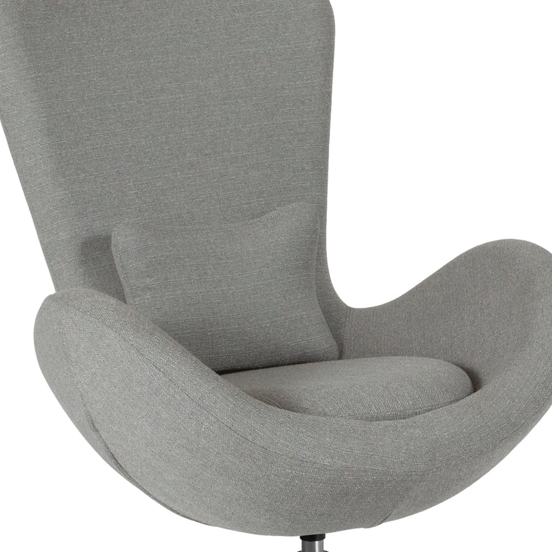 Egg Series Light Gray Fabric Side Reception Chair