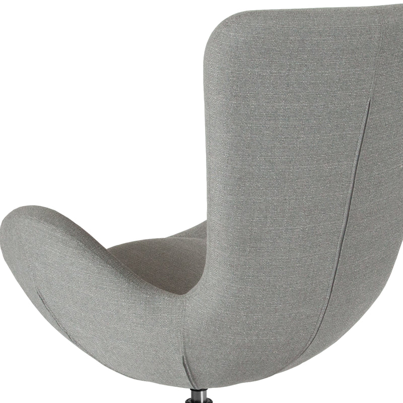 Egg Series Light Gray Fabric Side Reception Chair