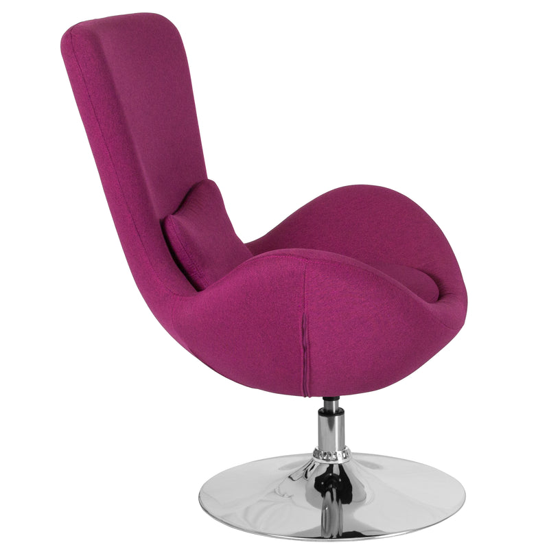 Egg Series Magenta Fabric Side Reception Chair