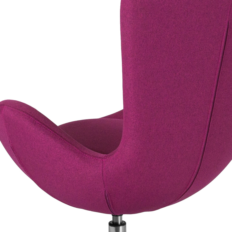 Egg Series Magenta Fabric Side Reception Chair