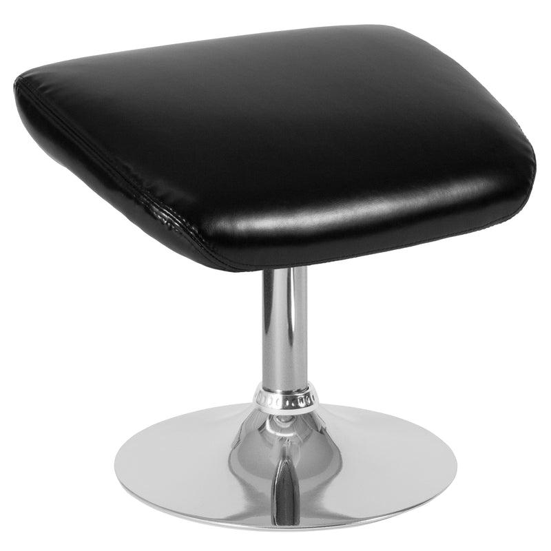 Egg Series Black LeatherSoft Ottoman